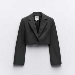 Zara Charcoal Cropped Blazer